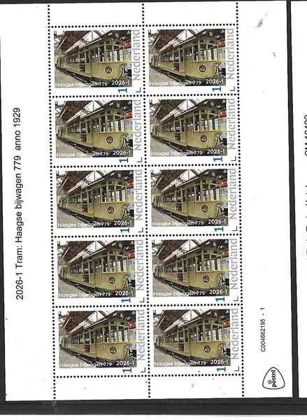 Netherlands 2026-1 Tram: The Hague Trailer Car SM 10402 sheetlet MNH