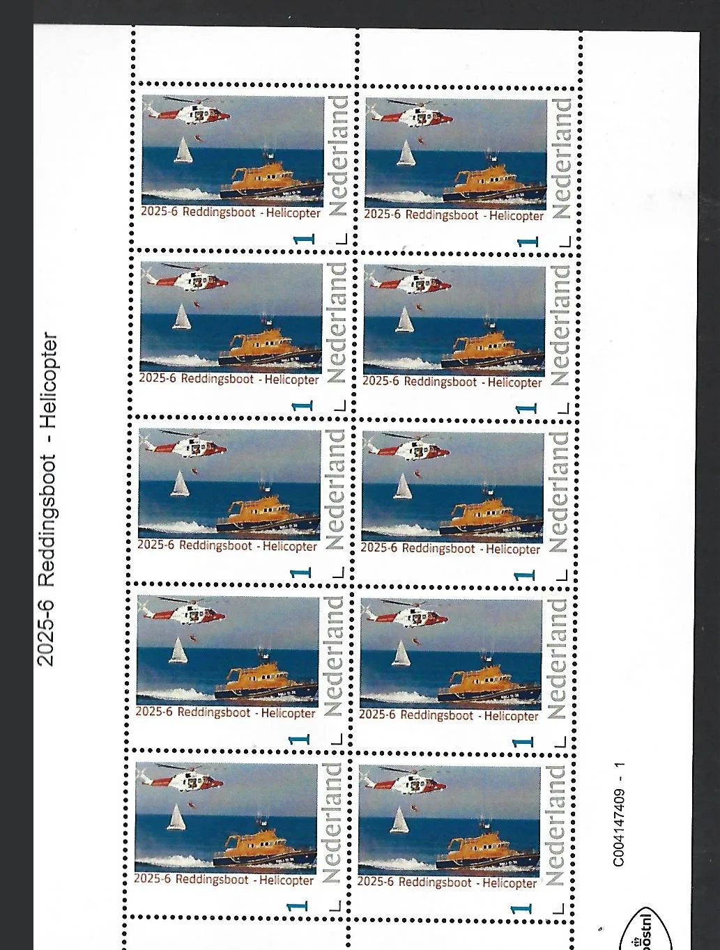 Nederland 2025-6 Reddingsboot Lifeboat Helicopter sheetlet postfris/mnh