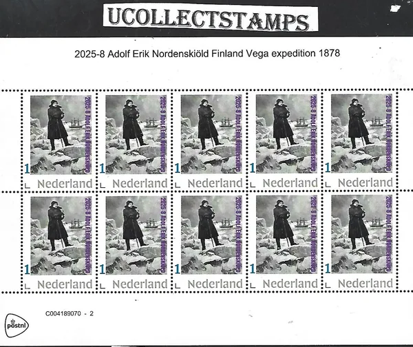 Netherlands 2025-8 Antarctica Antarctic: Adolf Erik Nordenskiöld Finl Vega sheet MNH