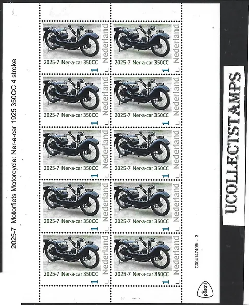 Netherlands 2025-7 Motorcycle: Ner-a-car 350cc sheetlet MNH