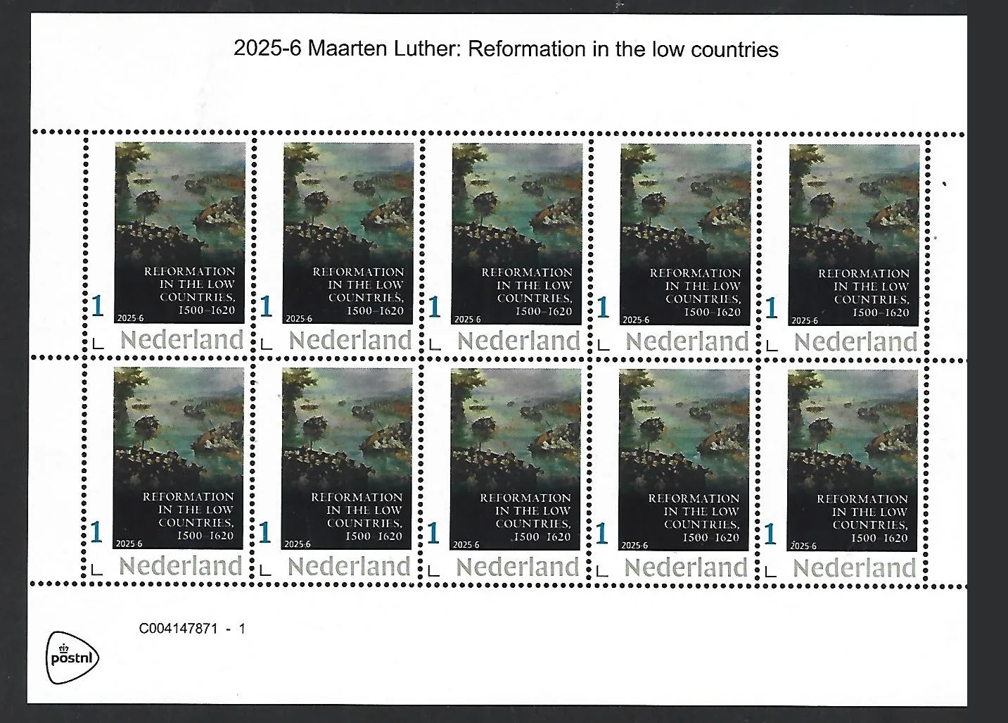 Niederlande 2024-6 Reformation: Reformation in den Niederlanden 1500-1620 Blatt postfrisch/mnh