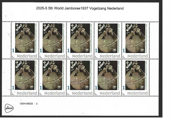 Netherlands 2025-5 Scouting 5th World Jamboree Vogelenzang sheet MNH