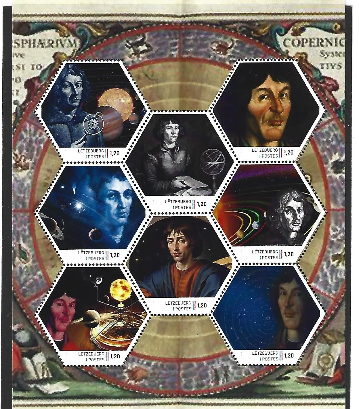 Luxemburg 2025-1 Nicolaus Copernicus Astronomer Blockmarke