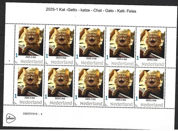 Netherlands 2025-1 Cat sheetlet MNH