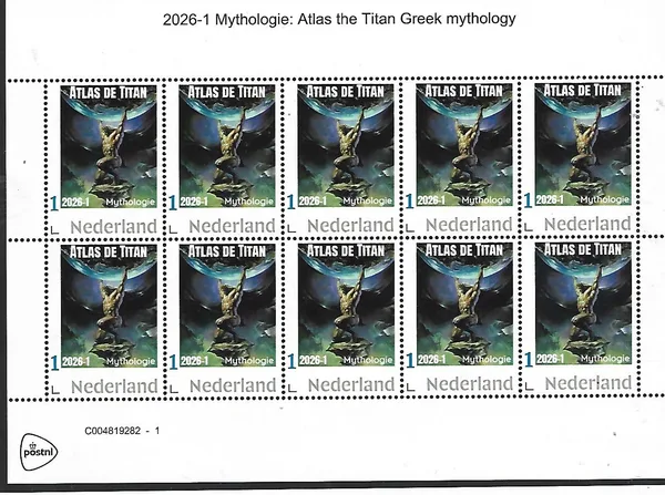 Nederland 2026-1 Mithology Mythology: Atlas the Titan sheet postfris/mnh