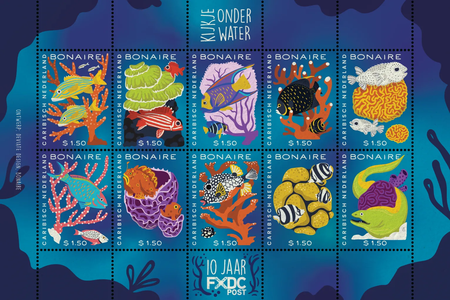 Caribisch Nederland 2024: Bonaire onderwater underwater sheetlet postfris/mnh