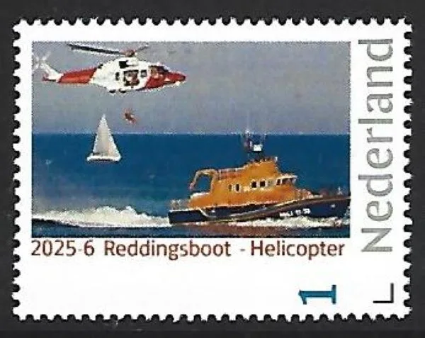 Nederland 2025-6 Reddingsboot Lifeboat Helicopter postfris/mnh