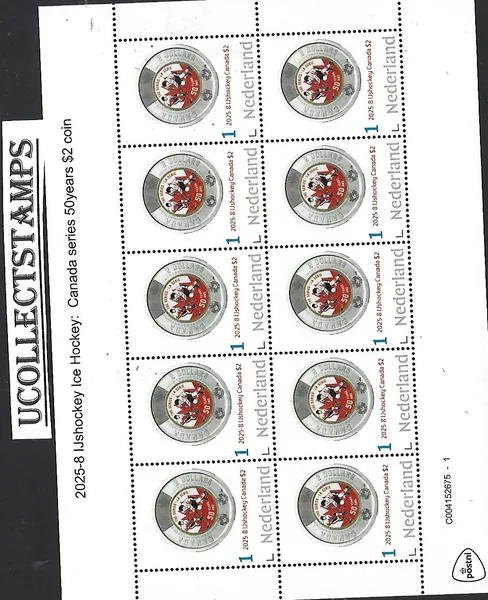 Nederland 2025-8 IJshockey Ice hockey: Canada 2nd series 50years sheet postfris/mnh