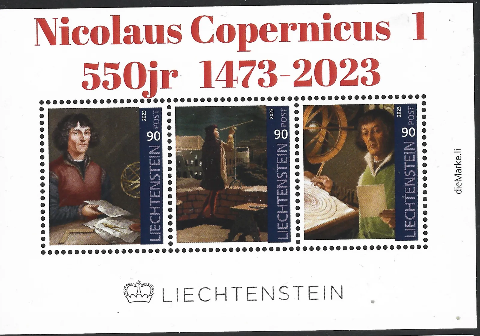 Liechtenstein 2023-1 Nicolaus Copernicus m/s neuf/mnh