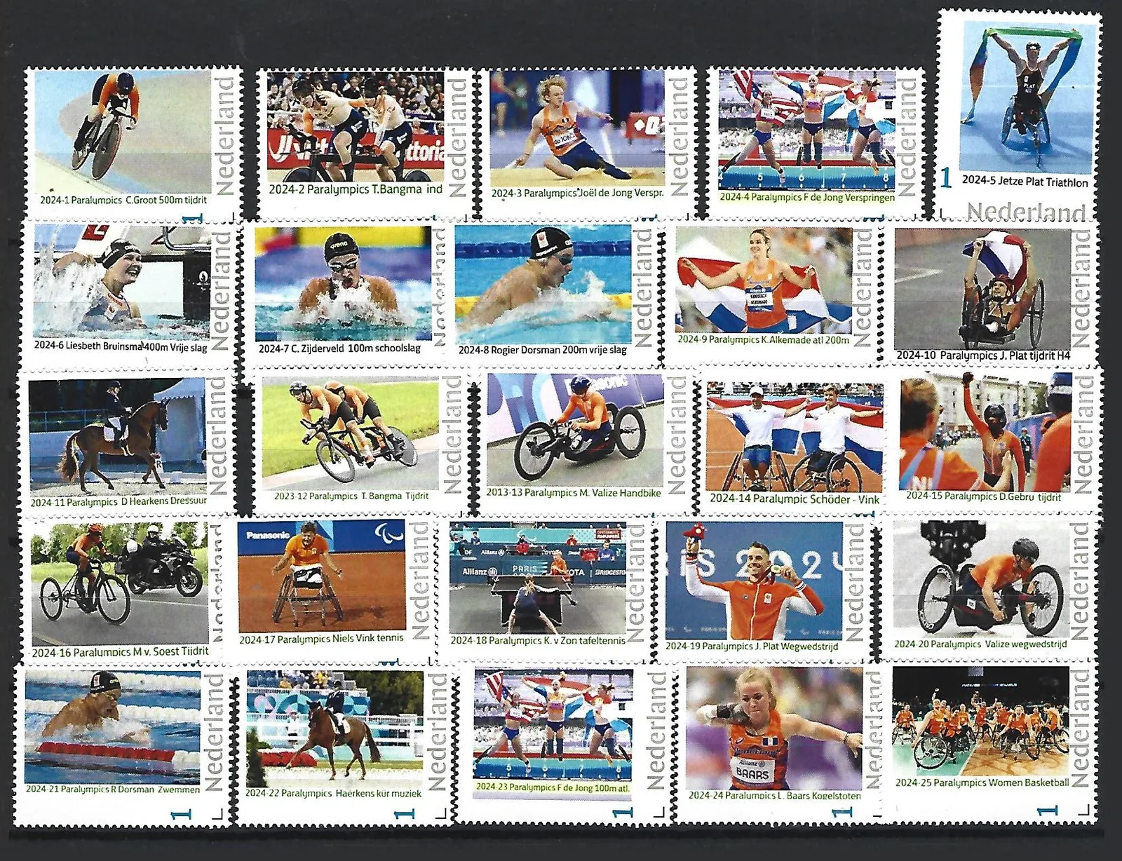 Netherlands 2024 Paris Paralympics complete yearset !! MNH