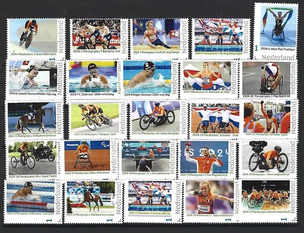 Nederland 2024 Paris Paralympics complete yearset !! postfris/mnh