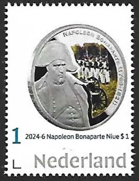 Netherlands 2024-6 Napoleon Bonaparte coin on stamp MNH