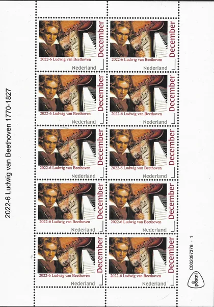 Netherlands 2022-6 Ludwig van Beethoven sheet MNH