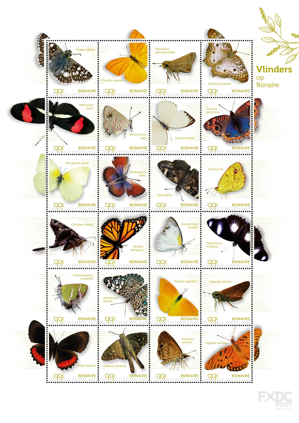 Caribisch Nederland 2024: Bonaire Butterflies sheetlet MNH