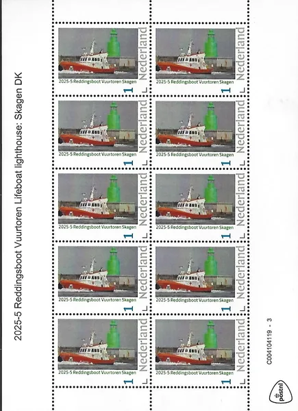 Netherlands 2025-5 Lifeboat Skagen Denmark sheetlet MNH