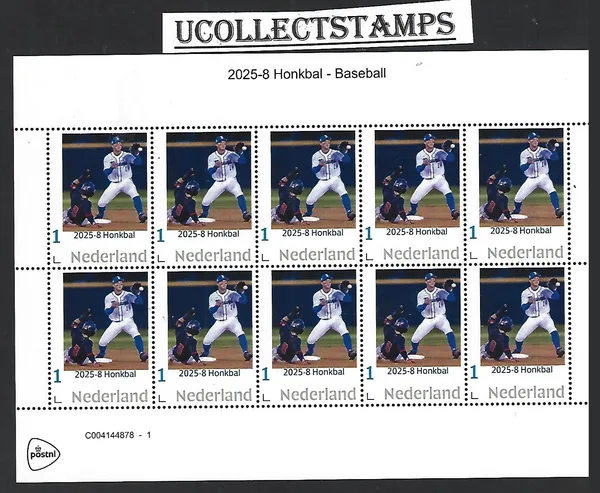 Nederland 2025-8 Honkbal Baseball sheetlet postfris/mnh