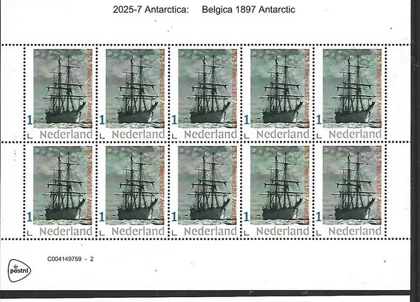 Nederland 2025-7 Antarctica Antarctic: Belgica 1897 sheet postfris/mnh