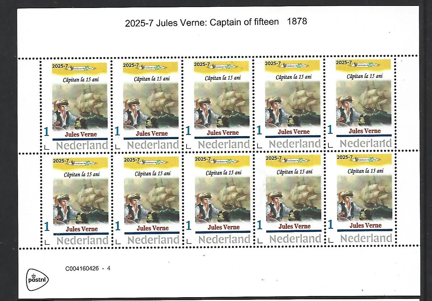 Netherlands 2025-7 Jules Verne: Captain of 15 years sheetlet MNH