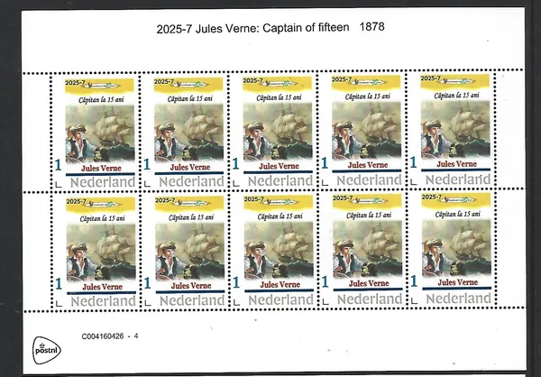 Nederland 2025-7 Jules Verne: Captain of 15 years sheetlet postfris/mnh