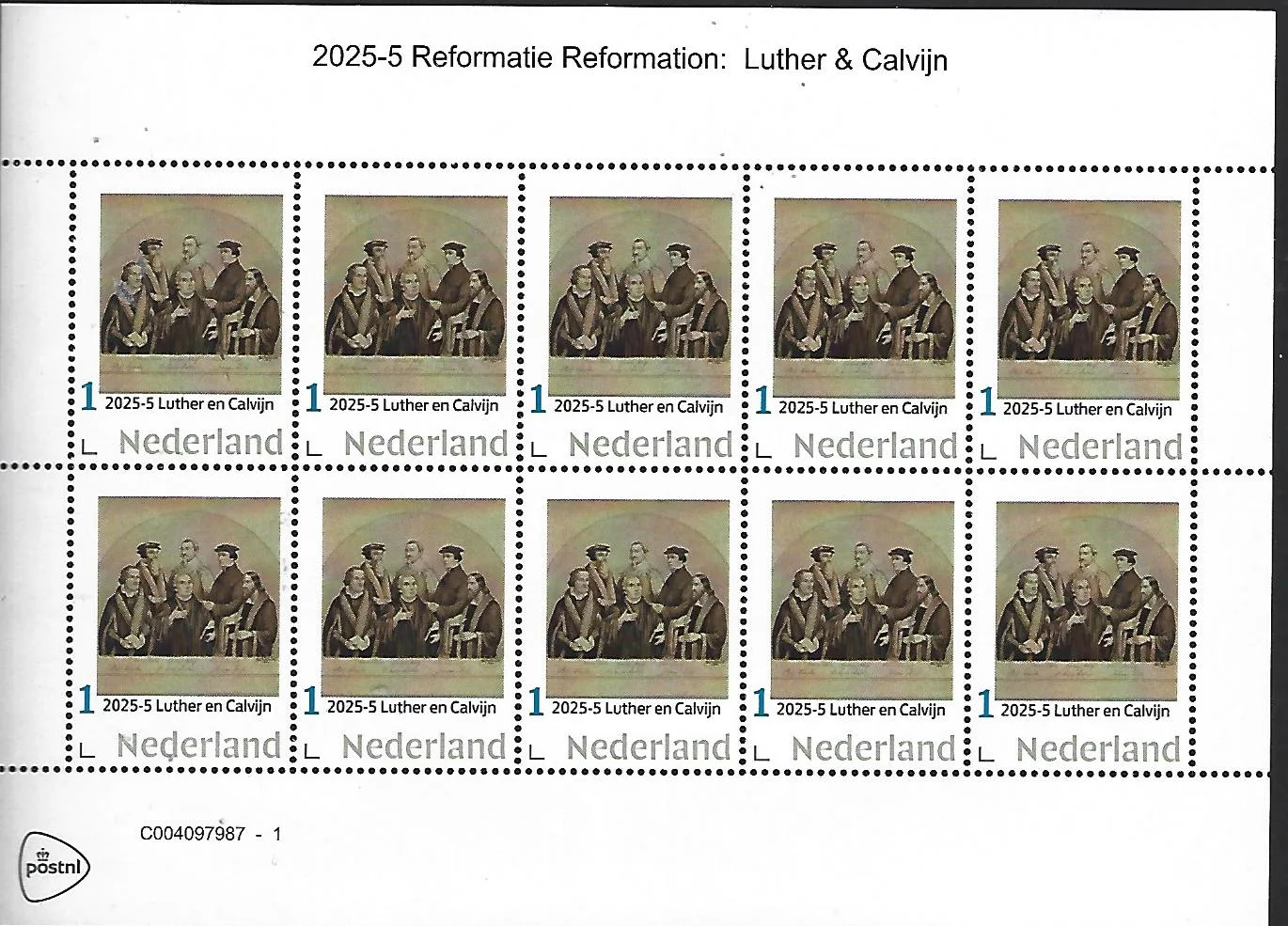 Nederland 2025-5 Reformatie: Luther en Calvijn sheet postfris/mnh5