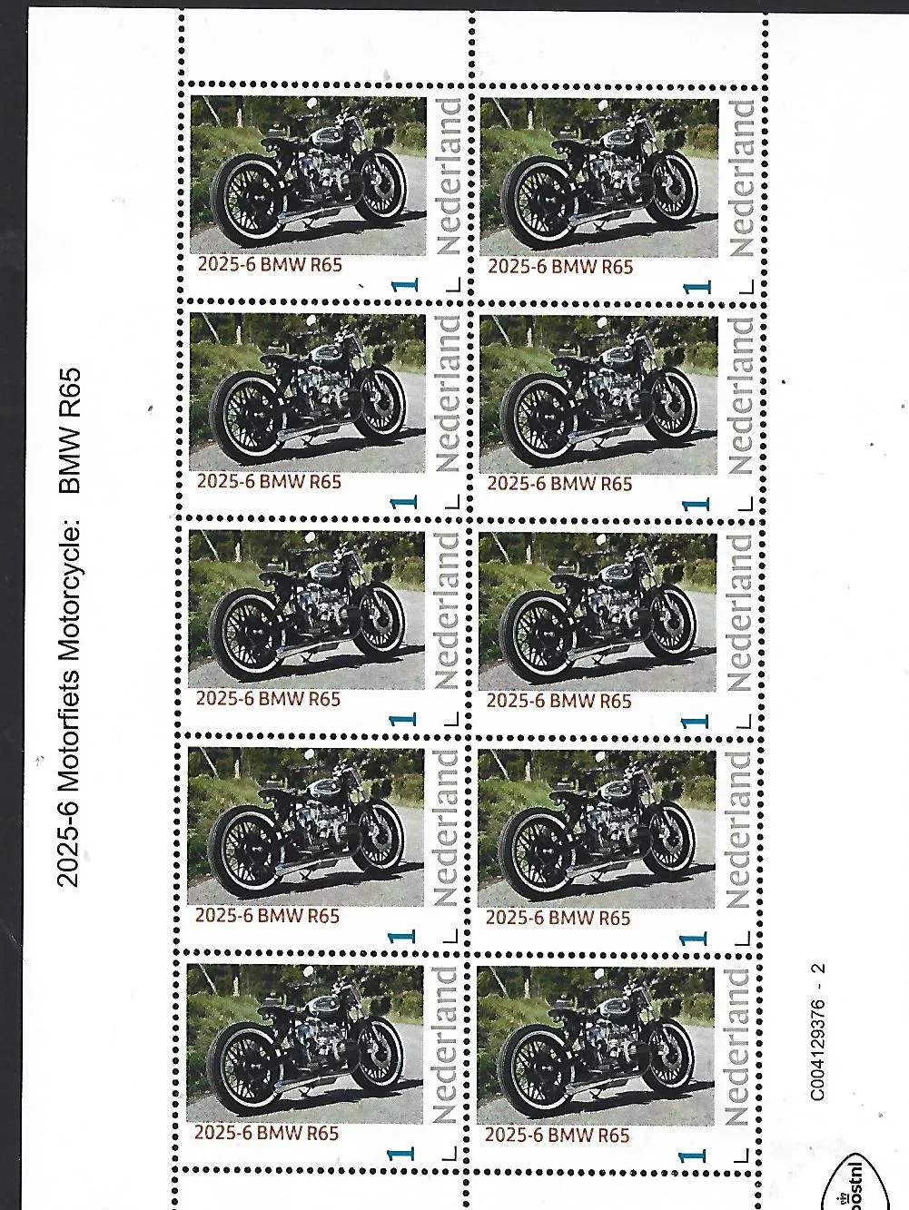 Nederland 2025-6 Motorfiets Motorcycle: BMW R65 sheetlet postfris/mnh