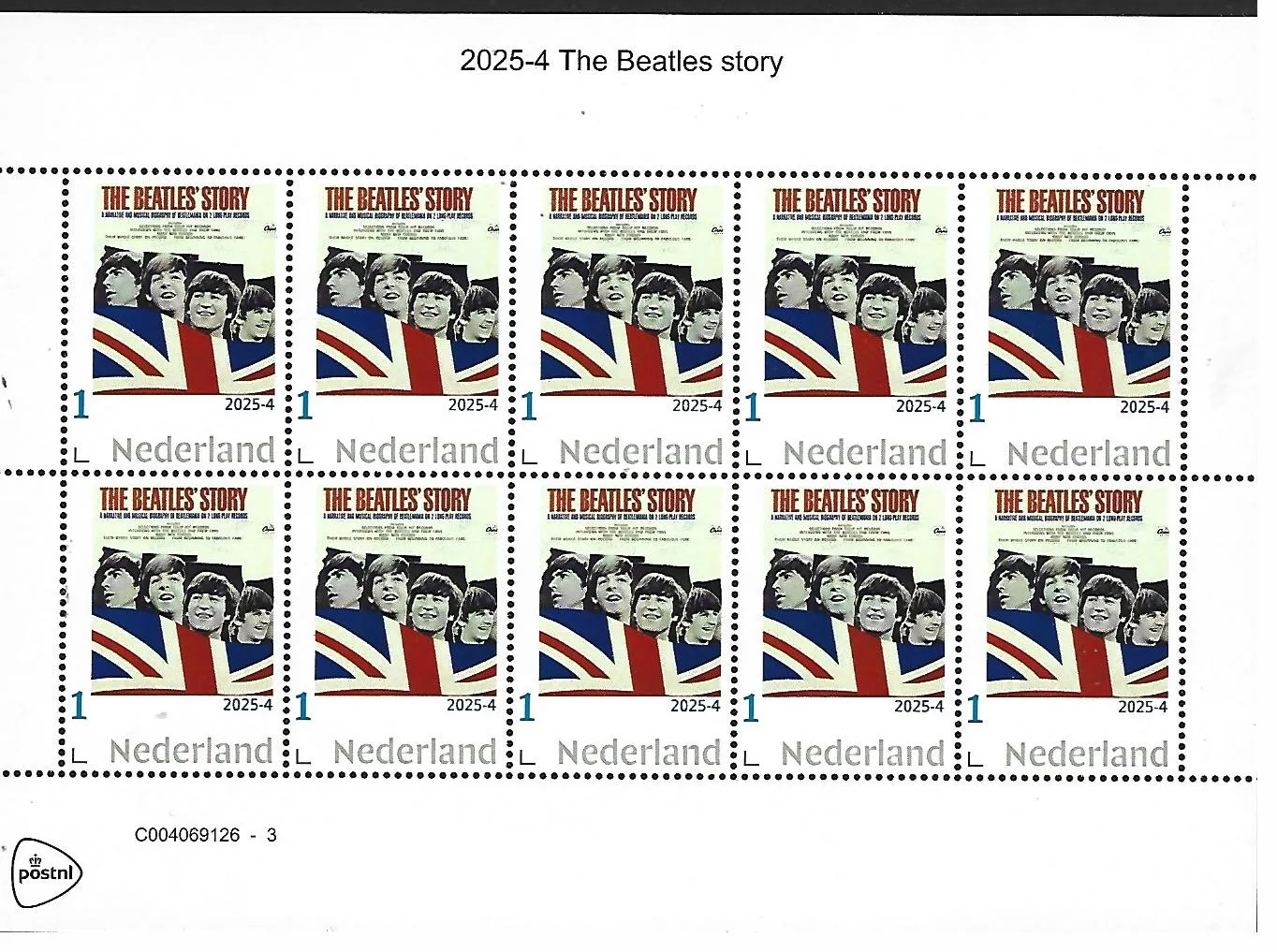 Nederland 2025-4 The Beatles sheetlet postfris/mnh