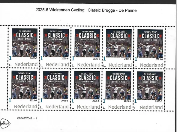 Netherlands 2025-6 Cycling: Classic Brugge-de Panne sheetlet MNH