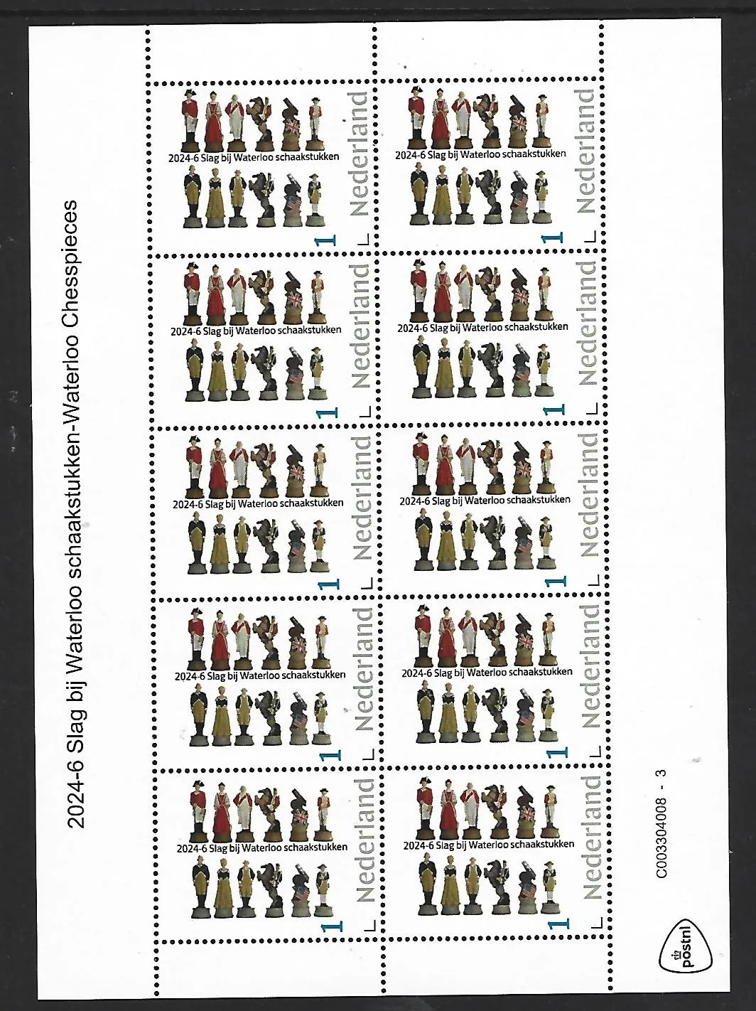 Niederlande 2024-6 Schlacht von Waterloo Schachfiguren Kleinbogen ungebraucht/mnh