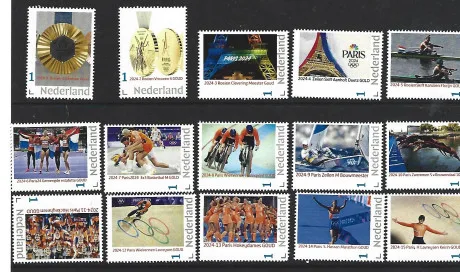 Netherlands 2024 Olympics Paris Gold medal winners complete set MNH