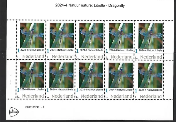Netherlands 2024-4 Dragonfly sheetlet MNH