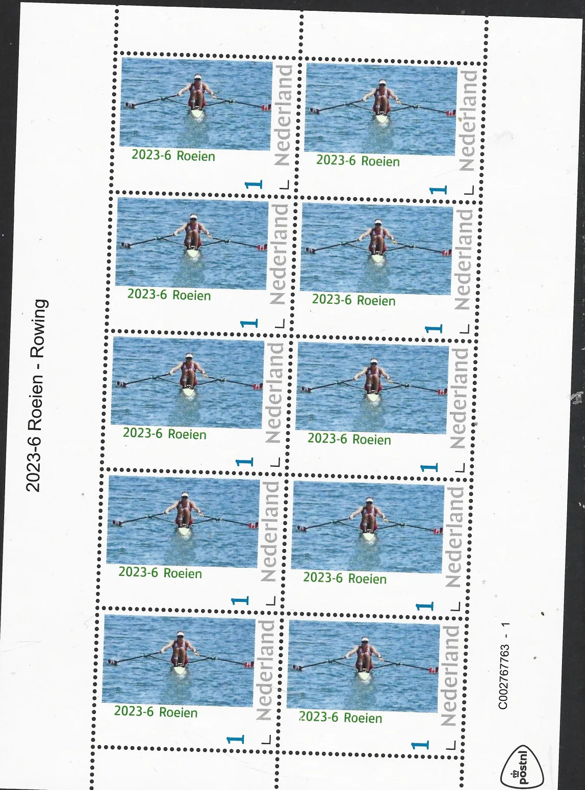 Niederlande 2023-6 Rudern - Skiff Velours-Bogen postfrisch/mnh