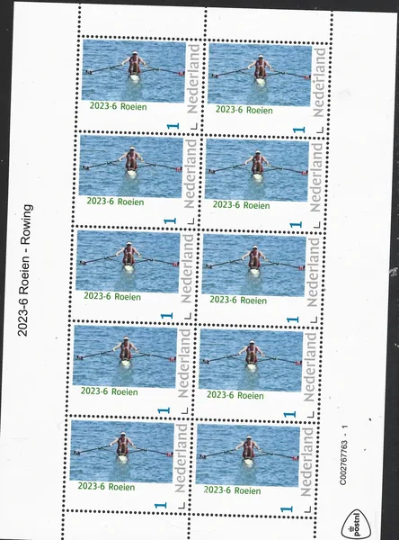 Nederland 2023-6 Roeien - Rowing Skif vel-sheetlet postfris/mnh