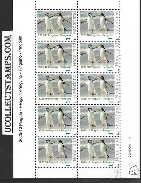 Nederland 2025-10 Pinguïns Penguins: FUN sheetlet ostfris/mnh
