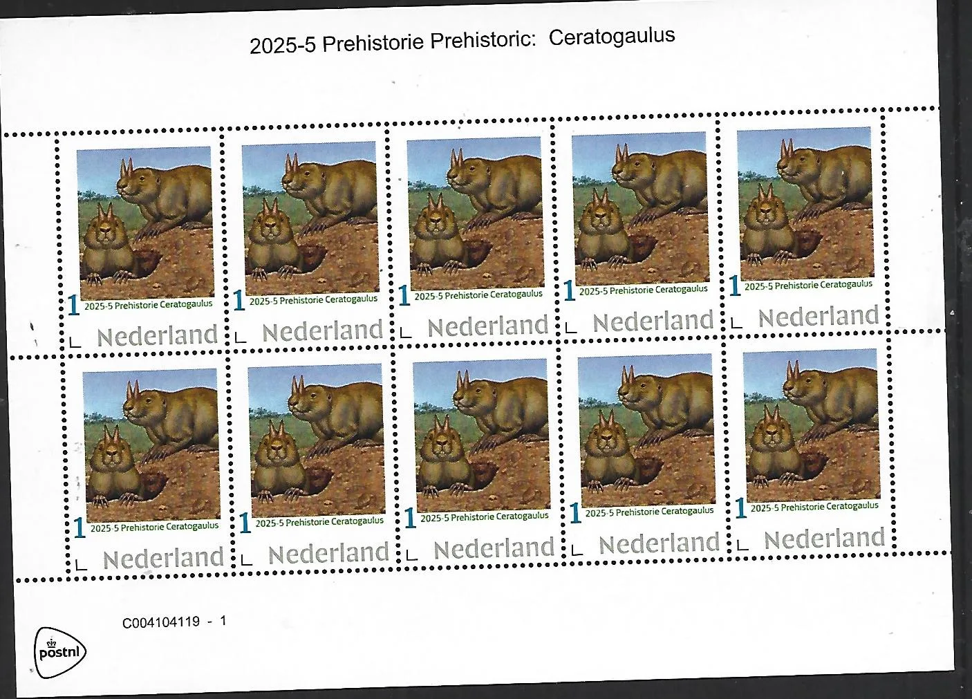 Netherlands 2025-5 Prehistory: Ceratogaulus sheetlet MNH