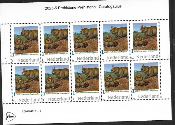 Netherlands 2025-5 Prehistory: Ceratogaulus sheetlet MNH