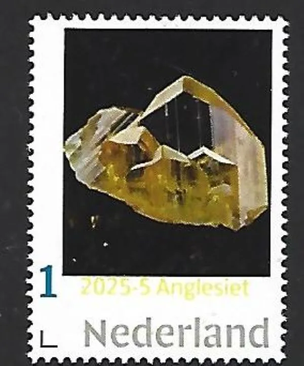 Nederland 2025-5 Mineraal Mineral: Anglesiet Anglesite postfris/mnh