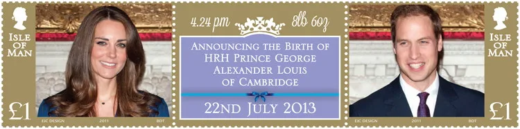 Isle of Man 2013 Naissance du Prince George de Cambridge neufs/mnh