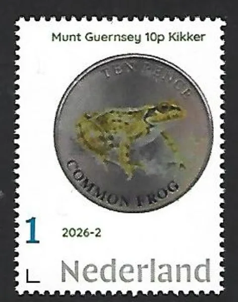 Nederland 2026-2 Munt Coin Guernsey 10p Kikker Frog postfris/mnh