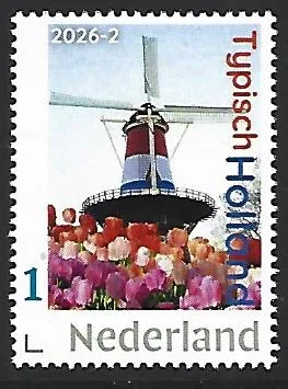 Nederland 2026-2 Typical Dutch: Tulips and Windmill postfris/mnh
