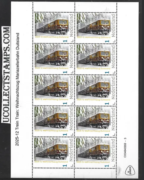 Nederland 2025-12 Trein Train: Weinachtszug Duitslands sheet postfris/mnh