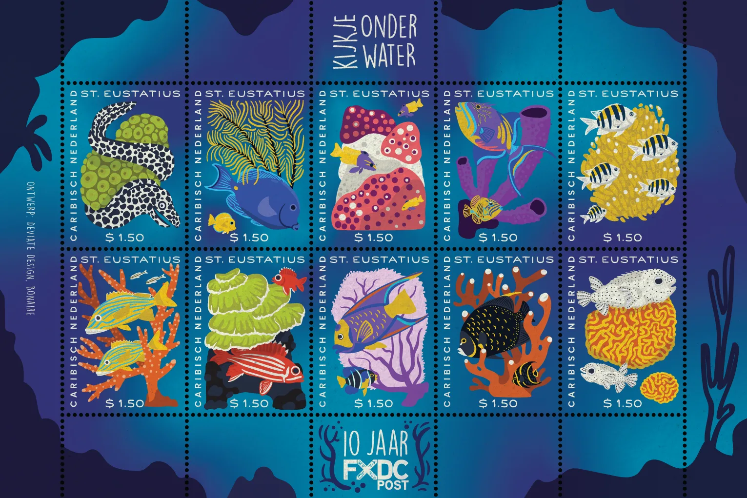Caribisch Nederland 2024: St Eustatius: Underwater sheetlet postfris/mnh