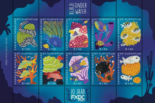 Caribisch Nederland 2024: St Eustatius: Underwater sheetlet postfris/mnh
