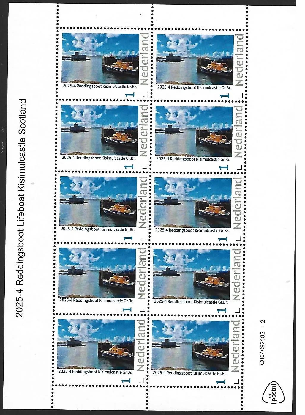 Netherlands 2025-4 Lifeboat Kisimul Castle Scotland sheet MNH
