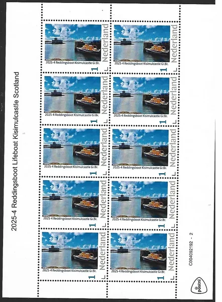 Netherlands 2025-4 Lifeboat Kisimul Castle Scotland sheet MNH