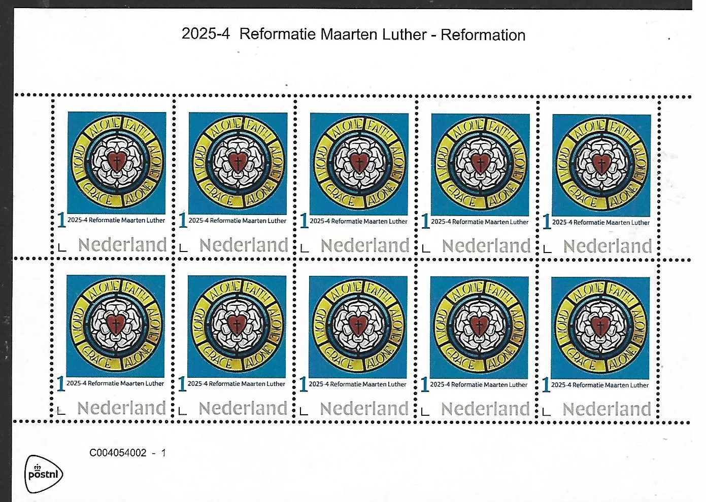 Nederland 2025-4 Maarten Luther schild sheetlet postfris/mnh