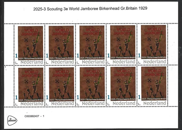 Netherlands 2025-3 Scouting: 3rd World Jamboree Birkenhead Gr. Britain sheetlet MNH