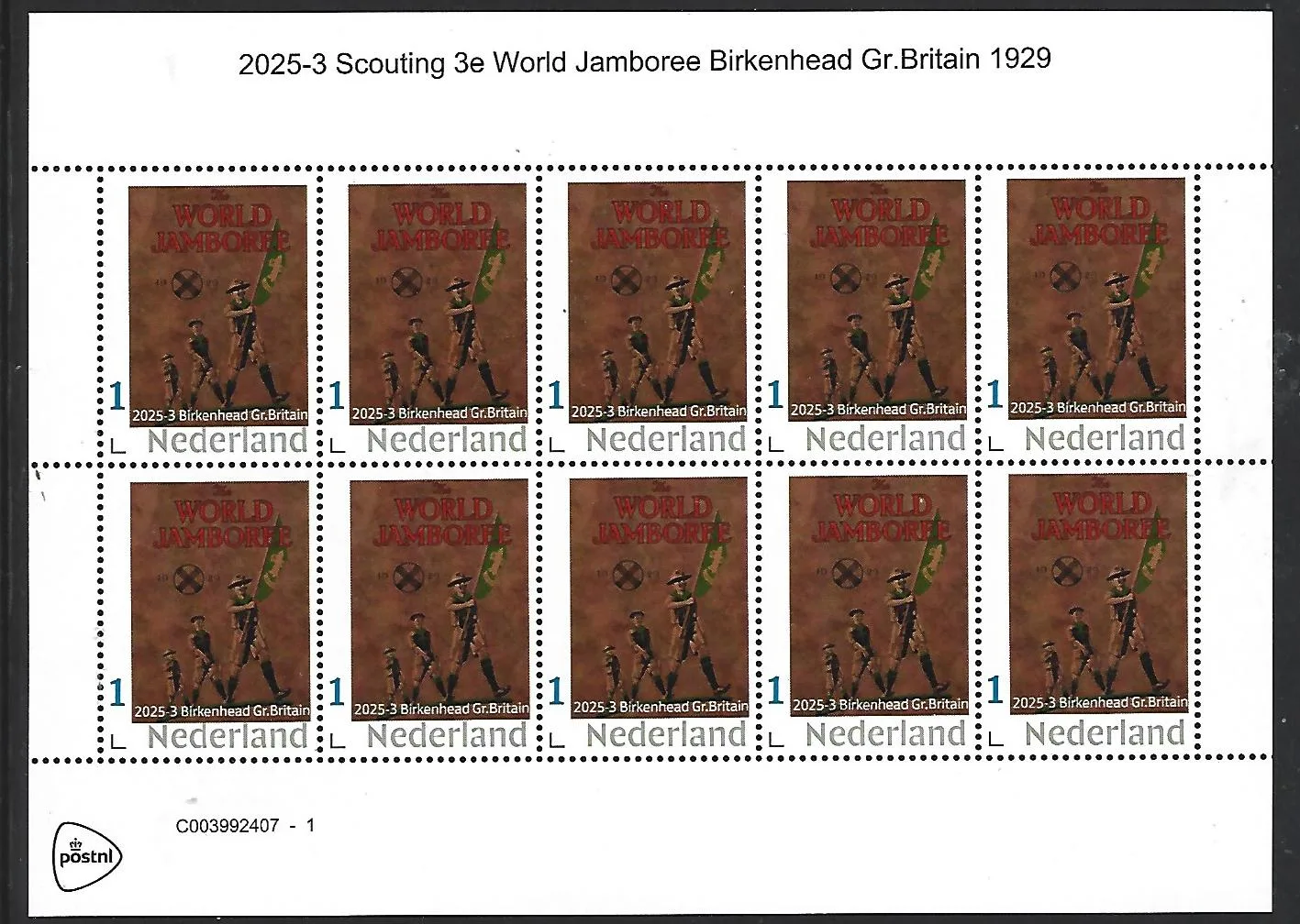 Netherlands 2025-3 Scouting: 3rd World Jamboree Birkenhead Gr. Britain sheetlet MNH