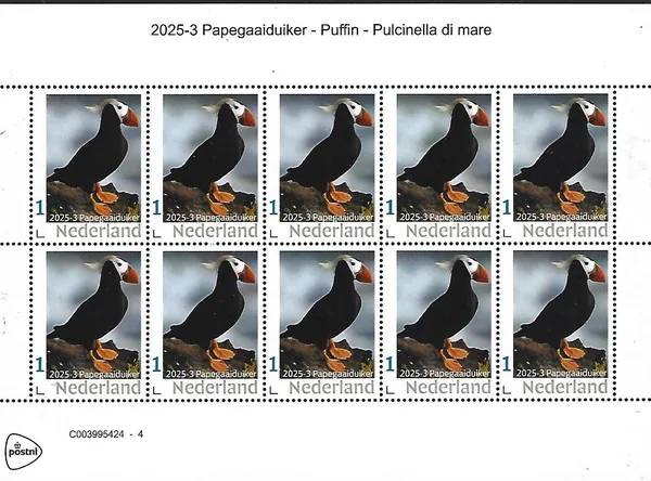 Nederland 2025-3 Papegaaiduiker - Puffin sheetlet postfris/mnh