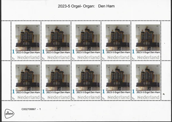 Nederland 2023-5 Orgel - Organ: Den Ham vel-sheetlet postfris/mnh