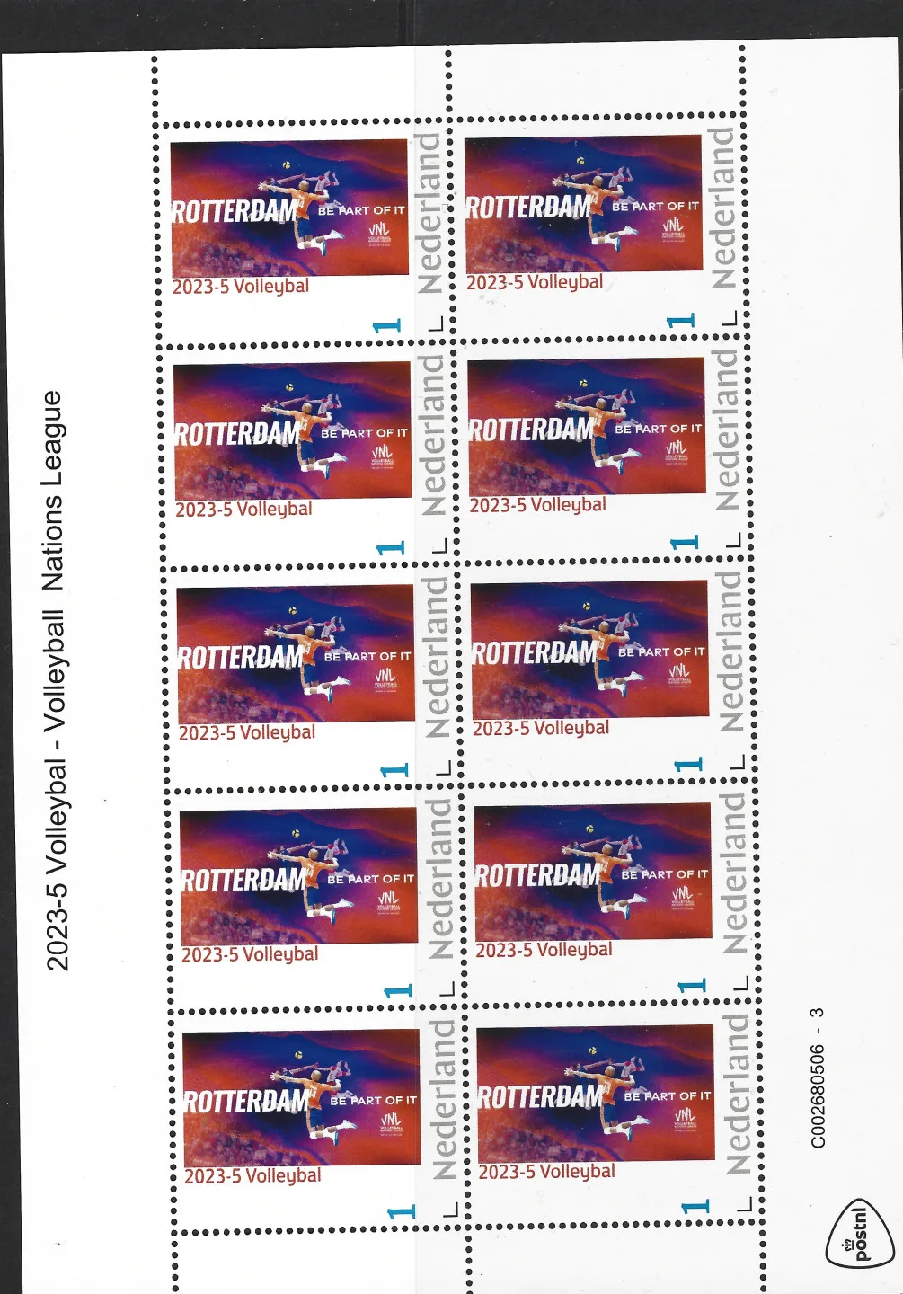 Pays-Bas 2023-5 Volleyball Volleyball Nations League Rotterdam feuille-carnet neuf/mnh